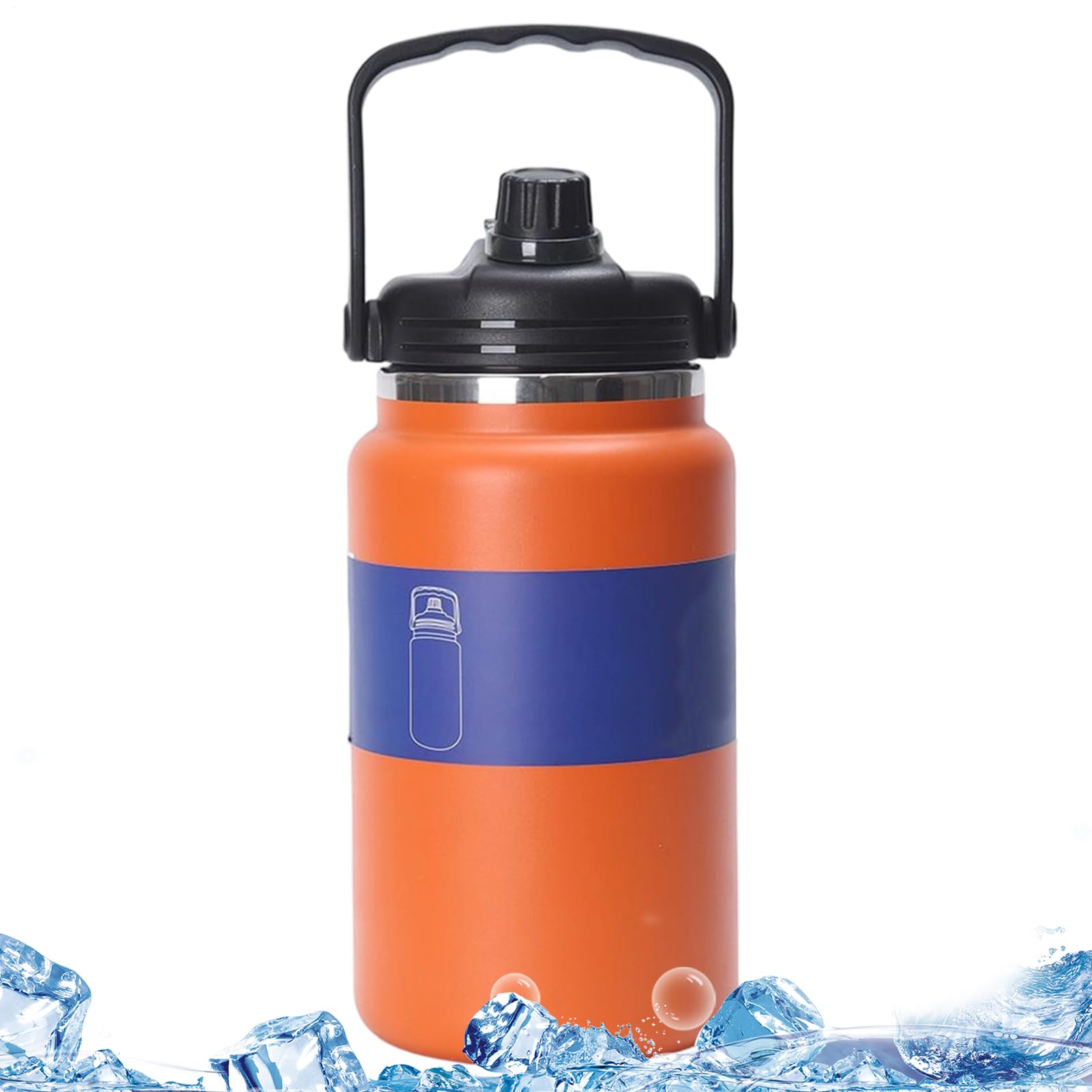 Edelstahl Trinkflaschen,Edelstahl Trinkflaschen | 4000ml Auslaufsichere Isolierflasche Für Camping Wandern Radfahren Fitness Reise