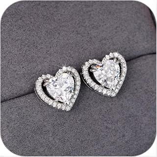 925 Sterling Silver Earrings for Women Trendy White Gold Plated Cubic Zirconia Hypoallergenic Earrings Jewelry Gift for Her