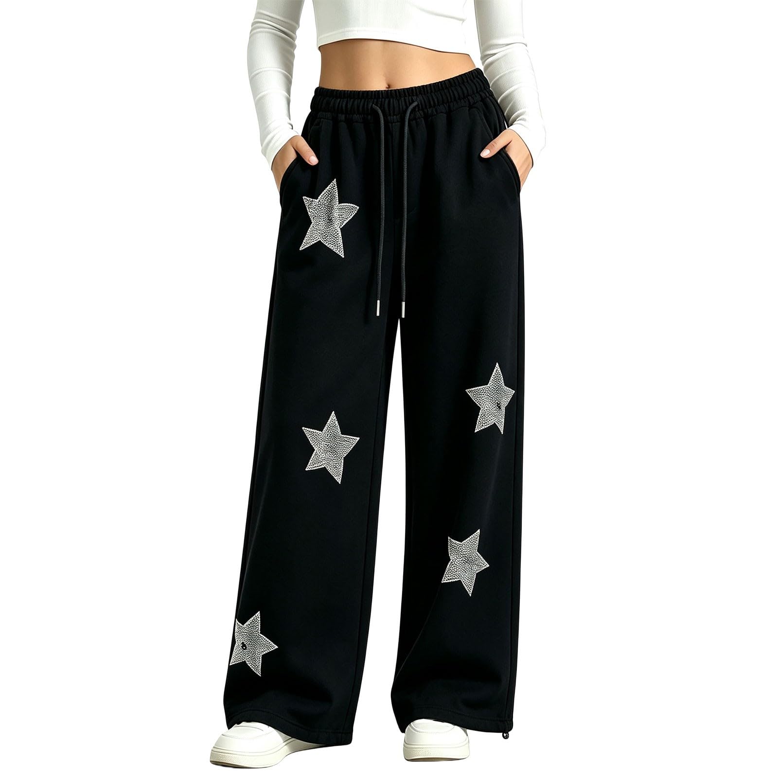 Ragazze Pantaloni della tuta Trendy Gamba Larga Pantaloni Casual