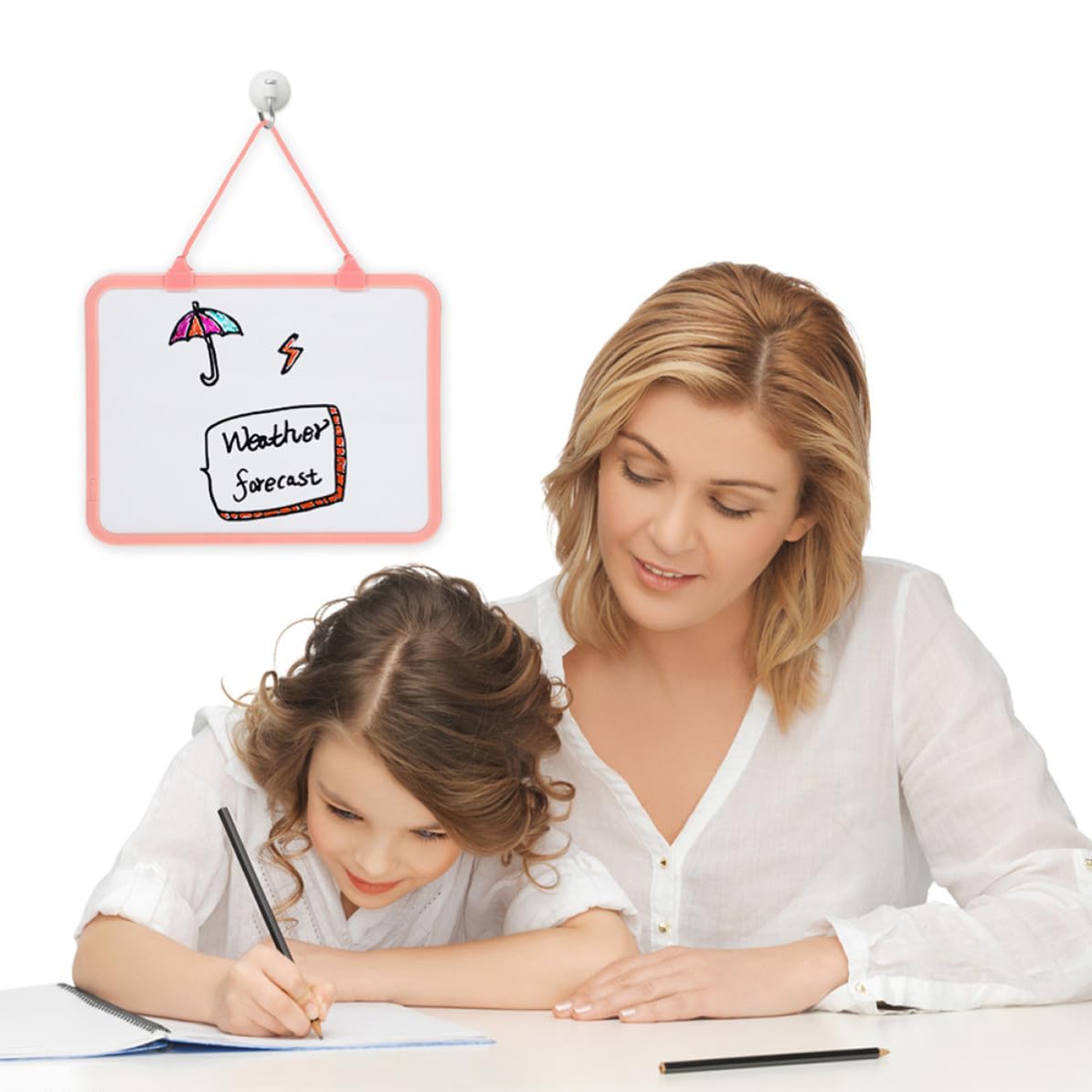 Yardwe 2pièces Tableau Effaçable à Sec Double Face avec Corde Amovible Tableau Portatif Plastique pour Bureau et École Ardoise Personnelle Multifonctionnelle