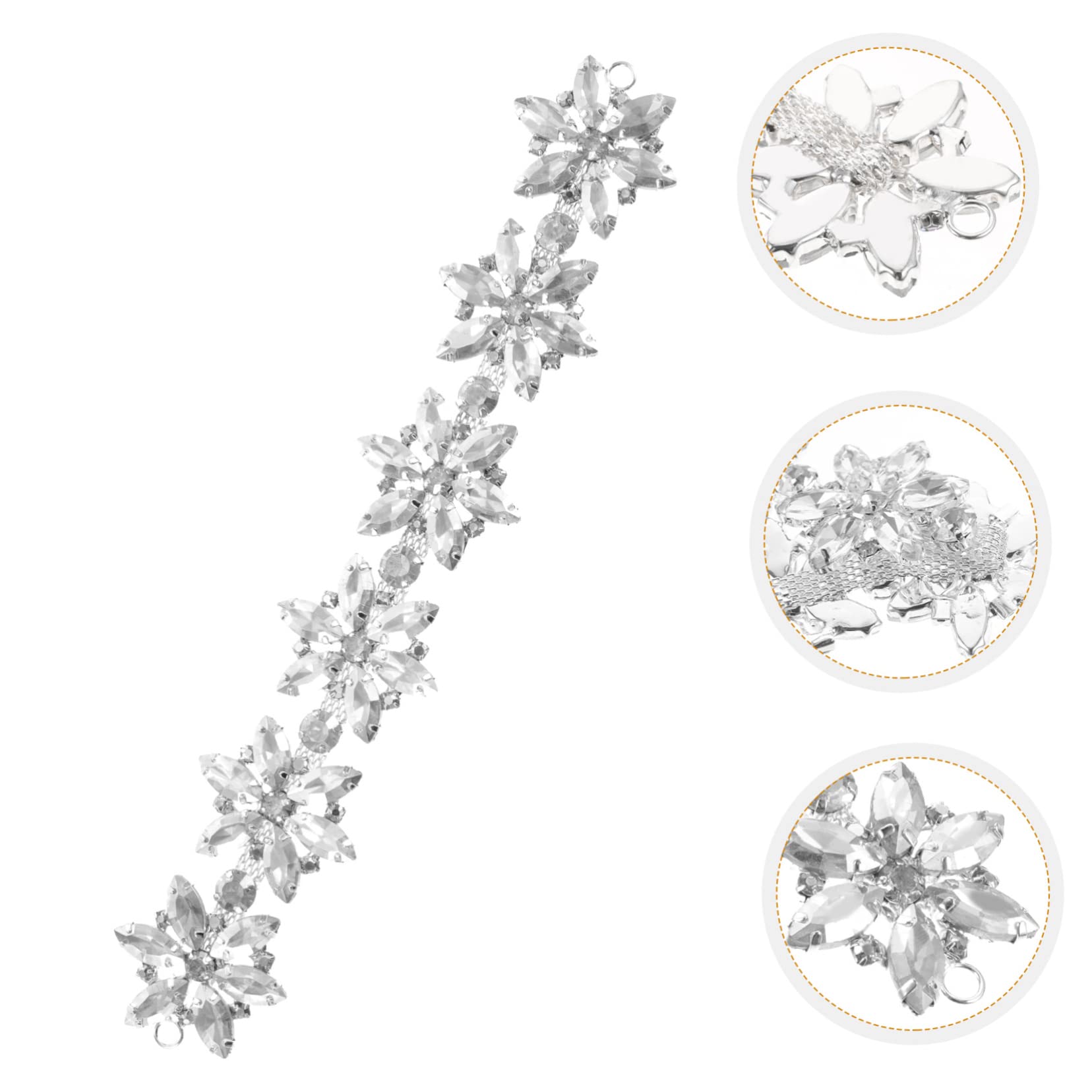 SEWACC 5stücke Strass-blumenapplikation Für Hochzeitsgürtel Dekorative Strass-patches Für Kleidung Schuhe Accessoires Blättriges Design Für -projekte Und Anlässe