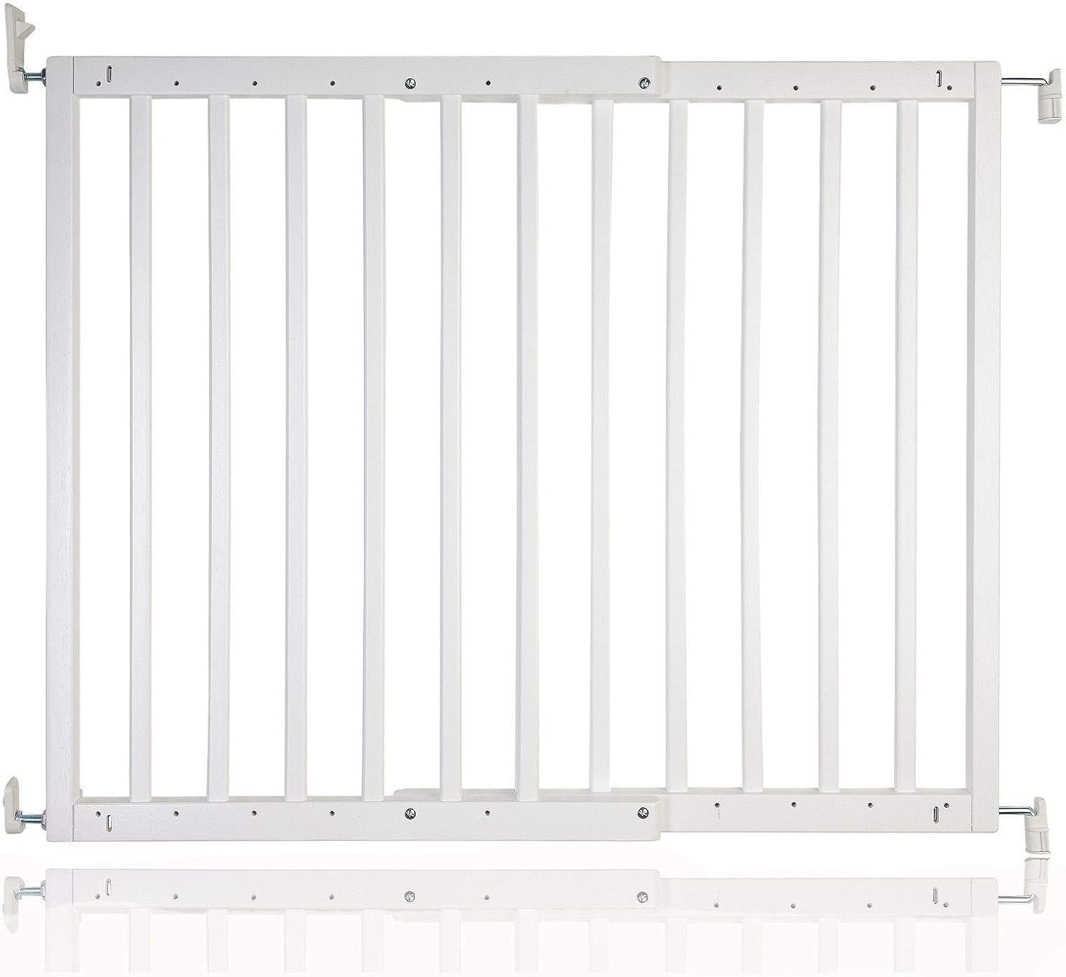 Safetots Cancelletto per Scale Robusto in Legno con Montaggio a Vite, Bianco, 63,5cm - 105,5cm, Cancelletto per Bambini in Legno, Barriera di Sicurezza con Montaggio a Vite, Installazione Facile