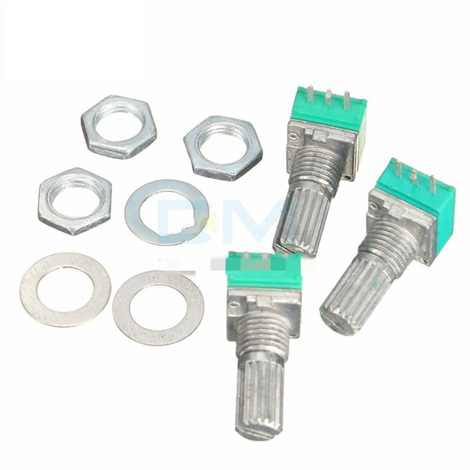Résistances variables, potentiomètre rotatif réglable, potentiomètre 10PCS 6mm 3 broches 3P arbre moleté simple linéaire type B 5K 10K B20K B50K B100K B500K ohm bouton de potentiomètre rotatif avec ca