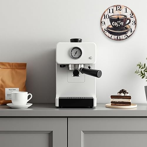 Miniatura 4 de Reloj de pared vintage con letrero de café para cocina, estilo rústico, funciona con pilas, para cocinacafeteríacomedorhogar (12 pulgadas)
