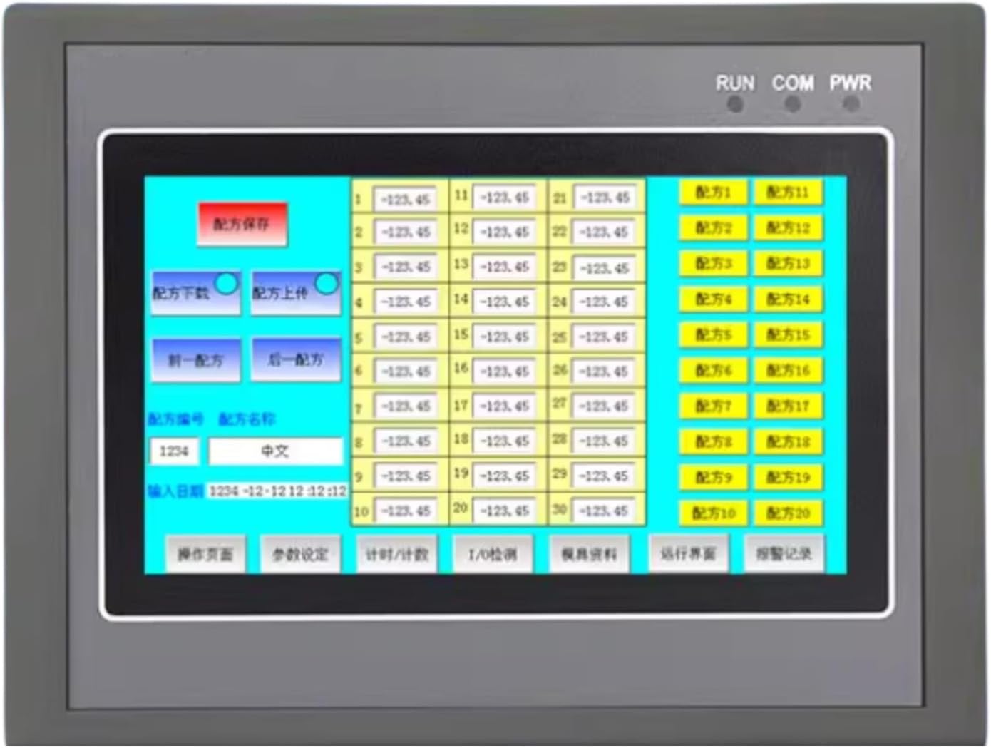 1Pcs 10.1 Inch HMI Touch Screen QM3G-100FH Digital Programmable Logic Controller All-in-one Machine 30 Relay outputs