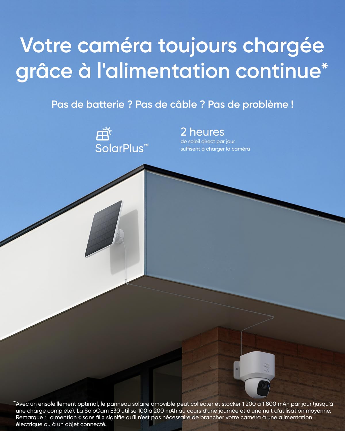 eufy SoloCam E30 | Caméra surveillance wifi extérieure sans fil, rotation 360°, suivi IA, 2K, sans frais mensuels, compatible HomeBase S380