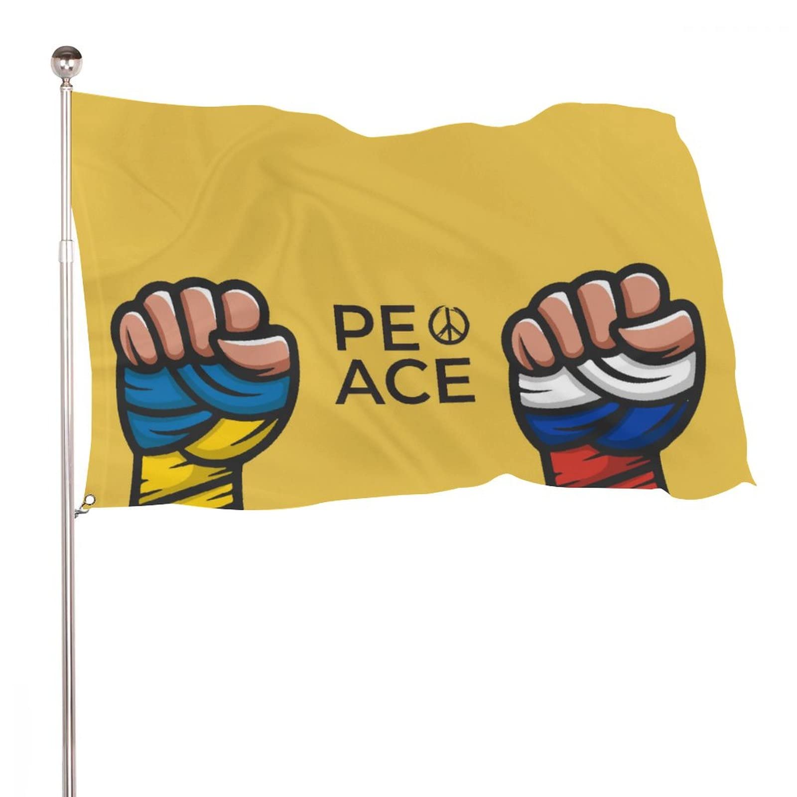 Decorative House Flag Yard Banner, Peace No War between Country Print, All Seasons Holiday Welcome Yard Flag Lawn Hanging Decor 2x3ft -(60x90cm)