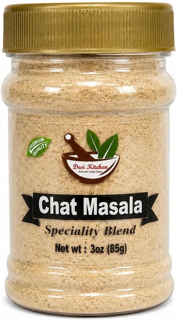 Desi Kitchen Chat Masala 3oz | 14 spice seasoning Salt | All Natural | Vegan | NON GMO | By Rani Foods