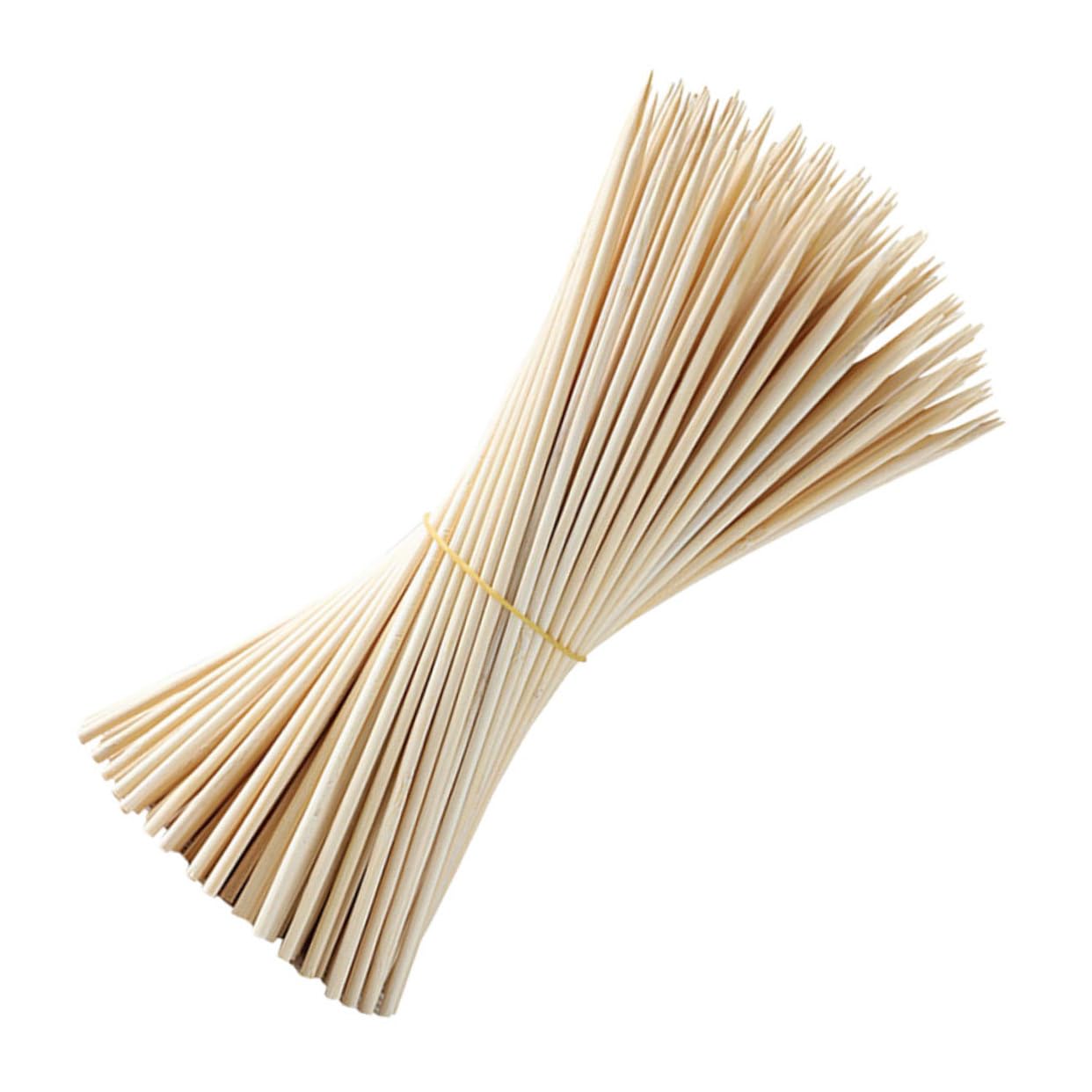 VANZACK 100pc Wooden Bbq Skewers: Disposable Sticks Toothpicks Cocktail Picks Fondue Stick For Grilling Hot Dog Barbecue Kabob Fruits Appetizers Cocktails