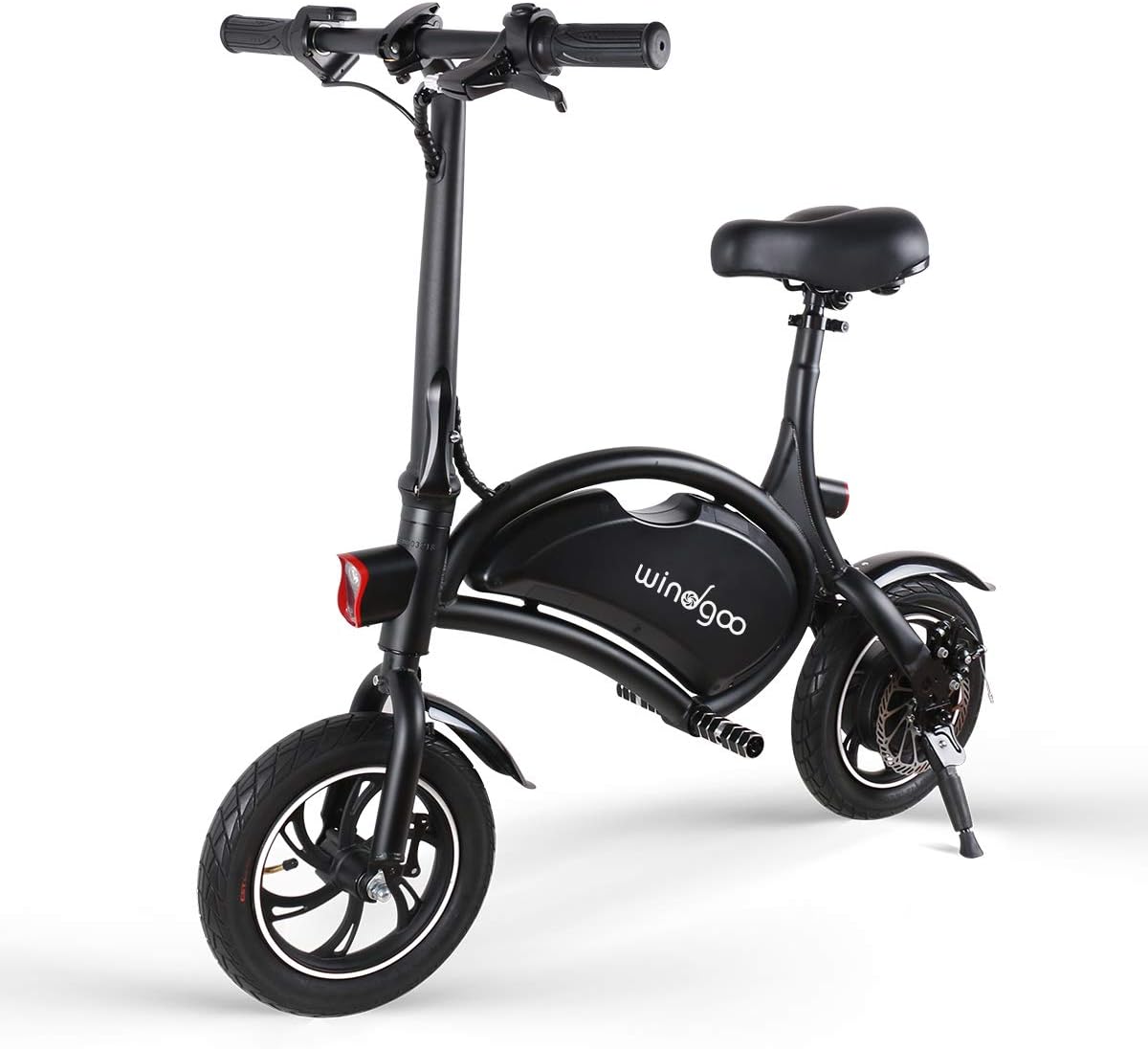 Windgoo Electric Bike, Foldable 12 inch 36V E-bike with 6.0Ah Lithium Battery, City Bicycle Max Speed 25 km/h, Disc Brake (Black-B)