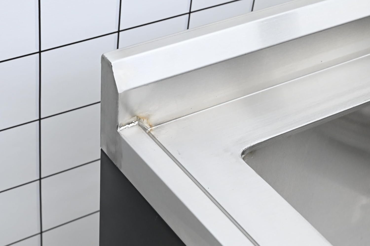 40 Inch Freestanding Stainless Steel Utility Sink with Pull Out Faucet, Single Basin Laundry Sink for Garage Basement Workshop Outdoor Use