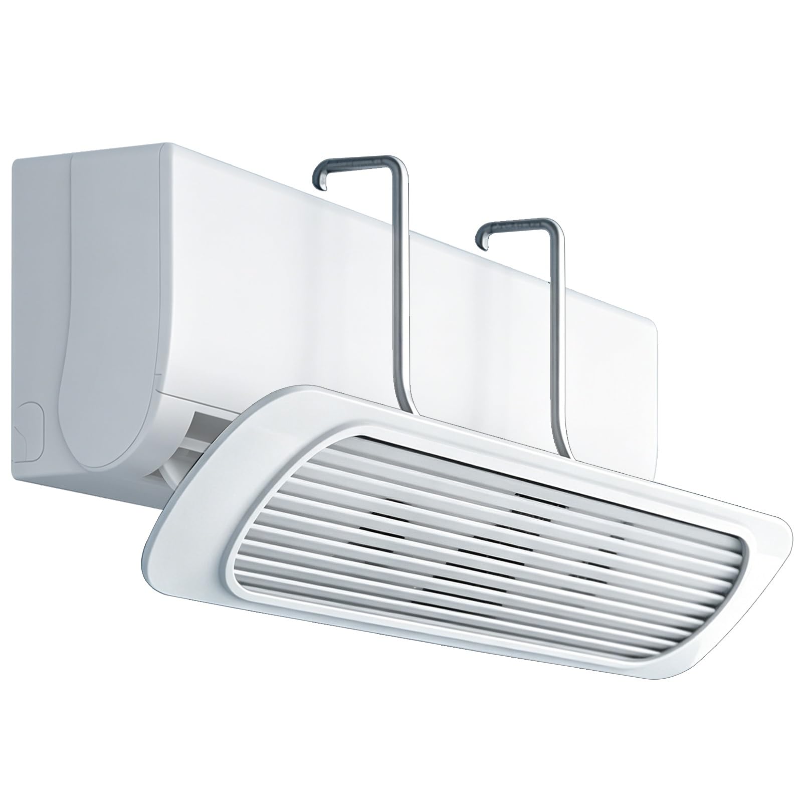 Wuxtokv One Color Air Conditioner Deflector, Foldable Ac Vent Deflector For Wall Unit, 15° Angled Louvers, 270° Rotation, Abs, 35×7.5In