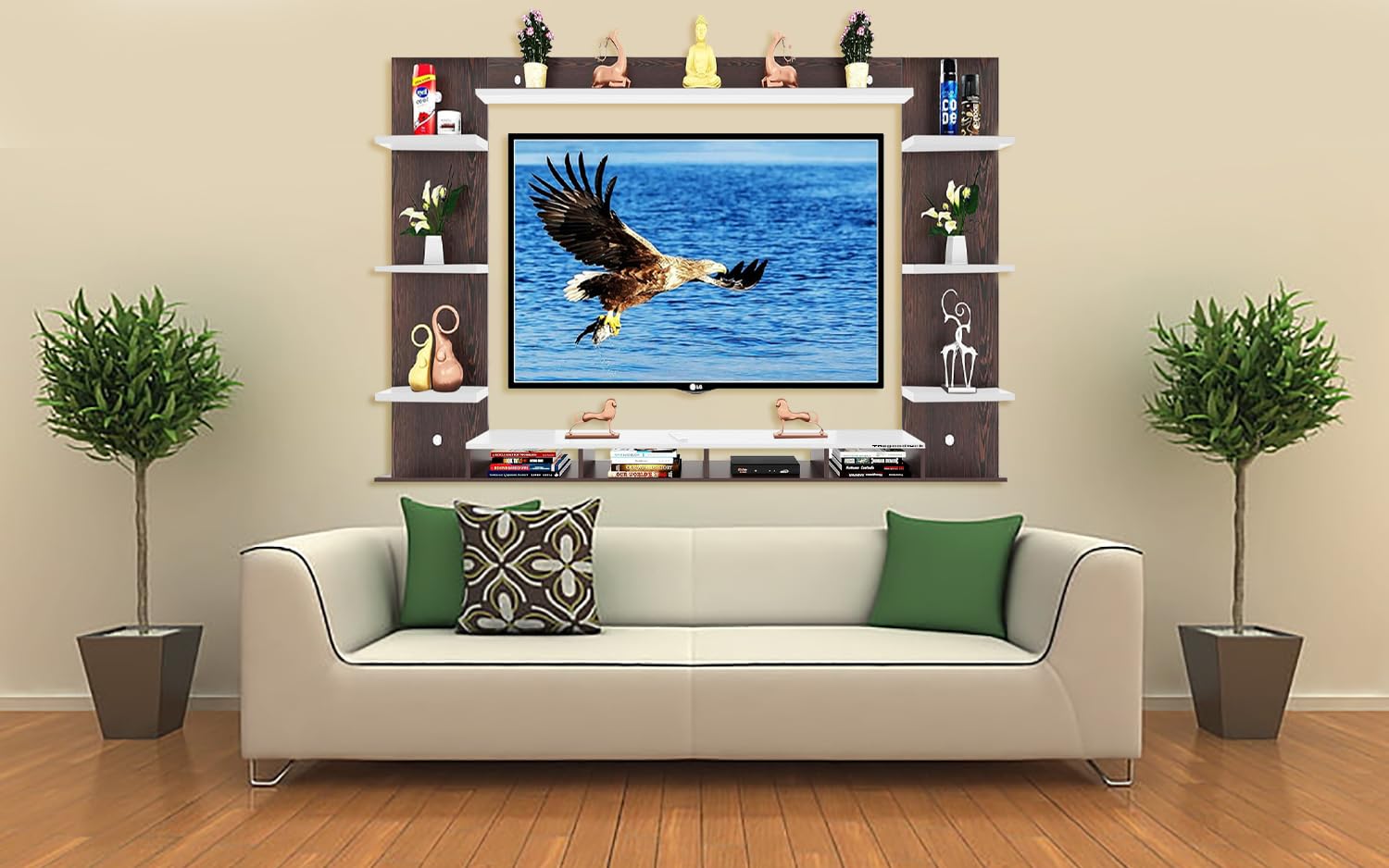 Engineered Wooden MDF TV Cabinet Stand Wall Unit Showcase Panel - DIY (Do it Yourself Fitting) (24-32 Inches)-image-28