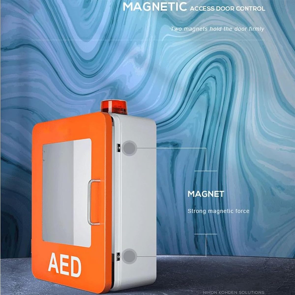 Armadietto per defibrillatore AED, Armadio porta defibrillatore a parete, scatola di allarme for cardiaco in plastica con sistema e doppio interruttore controllo