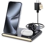 3 in 1 Wireless Charger for Google Watch 4, 15W Fast Wireless Charger for Google Pixel 10 Pro/9/8/7/6/5/4, Pixel 9/10 Fold, Pixel Buds Pro 2, Wireless Charger Stand for Google Pixel Watch 4 41mm/45mm