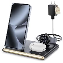 Wireless Charger for Google Pixel Watch 4 Only,4 in 1 Wireless Charging Station with Night Light for Google Pixel 10 Pro Fold/10 Pro XL/10 Pro/10/9/8/7,Pixel Buds Pro 2/Pro/2,Phone Charger Nightstand