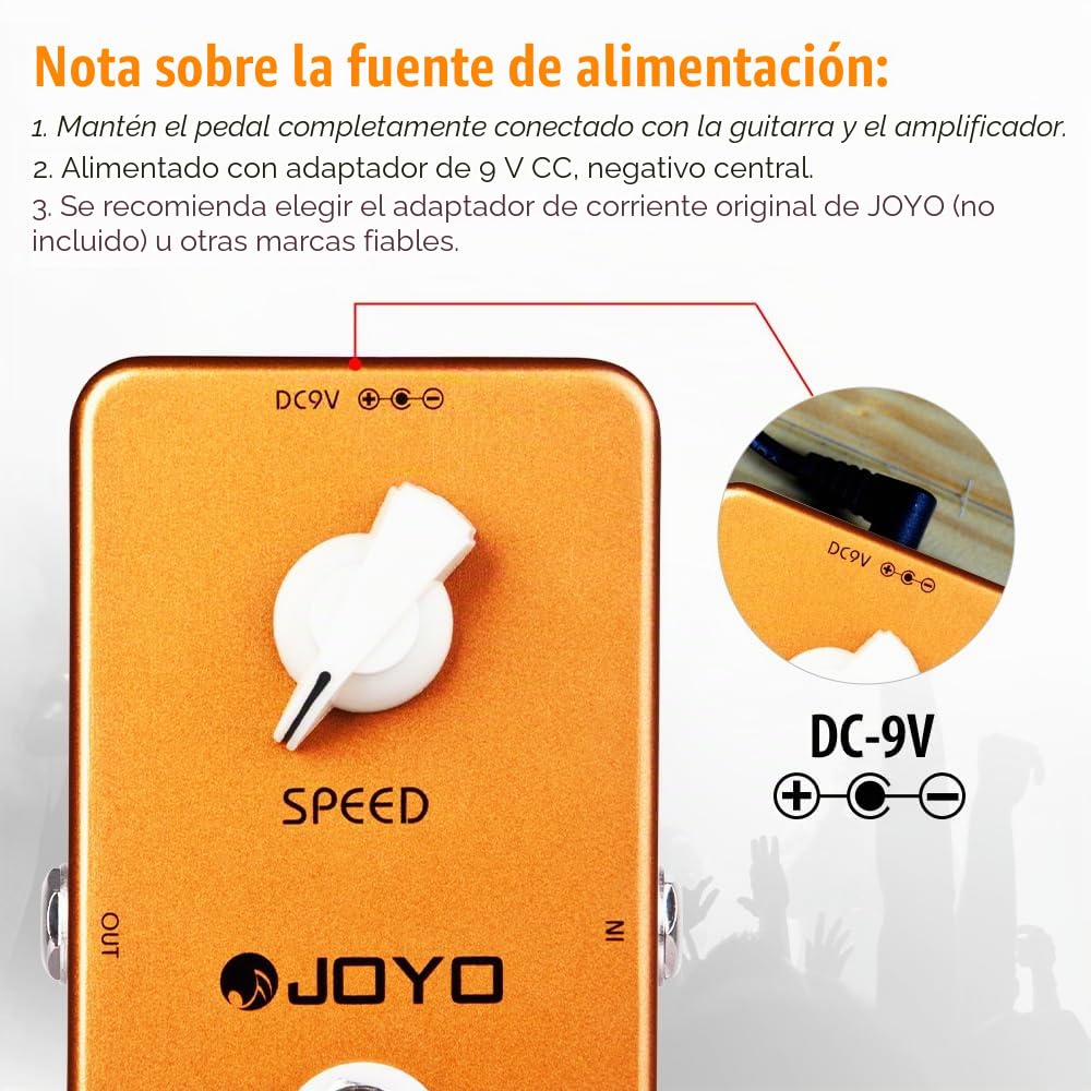 JOYO Pedal de guitarra de fase vintage, tono clásico de los años 70 con control de velocidad para guitarra eléctrica, True Bypass (JF-06)