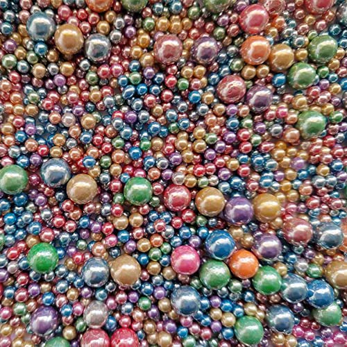 Image of Edible Light Colorful Sugar Pearls Candy Sprinkles 120G / 4.23Ounce Baking Cake Sprinkles Cupcake and Cake Topper Cookie Decorations Wedding Party Valentines Halloween Christmas Supplies