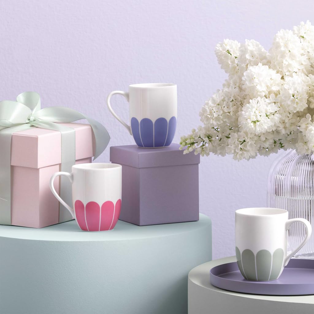 Villeroy & Boch - Fleur cassis kubek z uchem różowy, nadaje się do zmywarki i mikrofalówki, kubek do kawy i gorących napojów, filiżanka herbaty, kubek kawy, filiżanka kawy, porcelana Premium