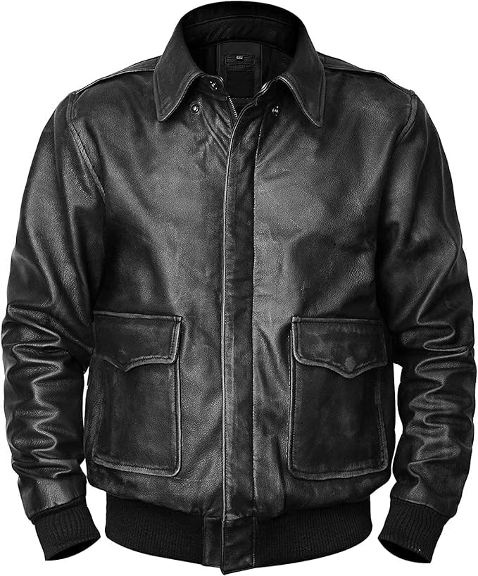 BESPOKE SKIN Mens A2 Leather Flight Jacket | WWII Air Pilot Force