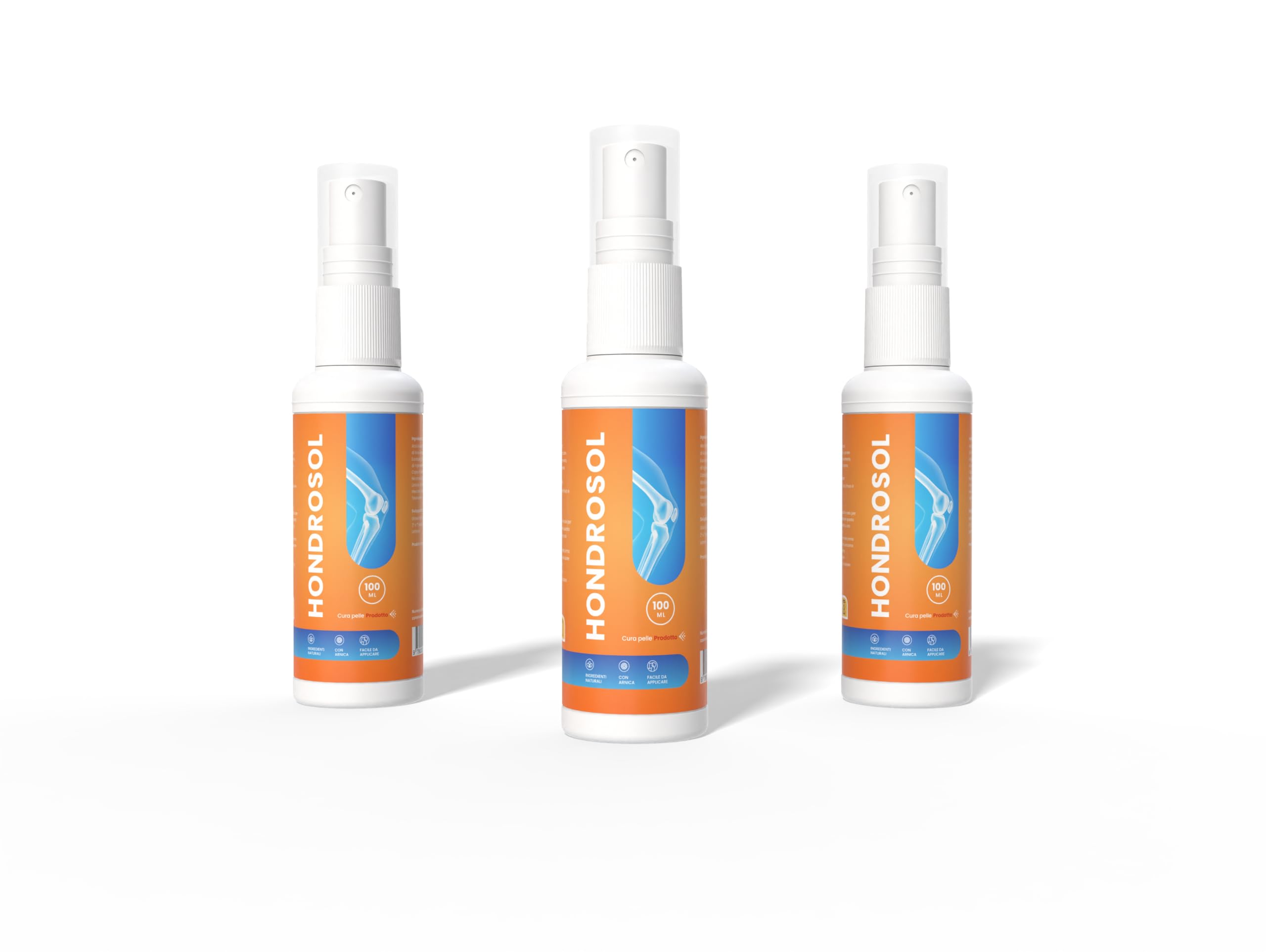 Hondro Sol, Spray naturale per la pelle, Aesculus Hippocastanum (Horse Chestnut) Seed Extract & Mentolo – 100 ml (2+1 Gratis)