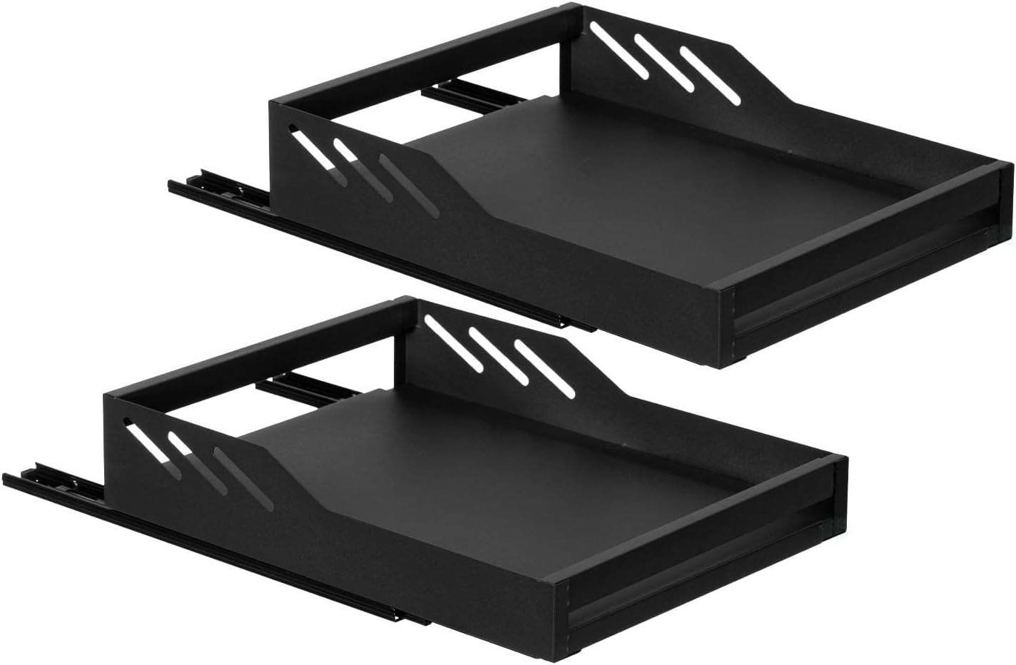 Basicwise Expandable Deep Drawer Organizer Adjustable Pull-Out Cabinet Storage Tray for Kitchen Organization Ideal for Cookware Dinnerware Food Containers Utensils Bakeware & Pantry Essentials, Large