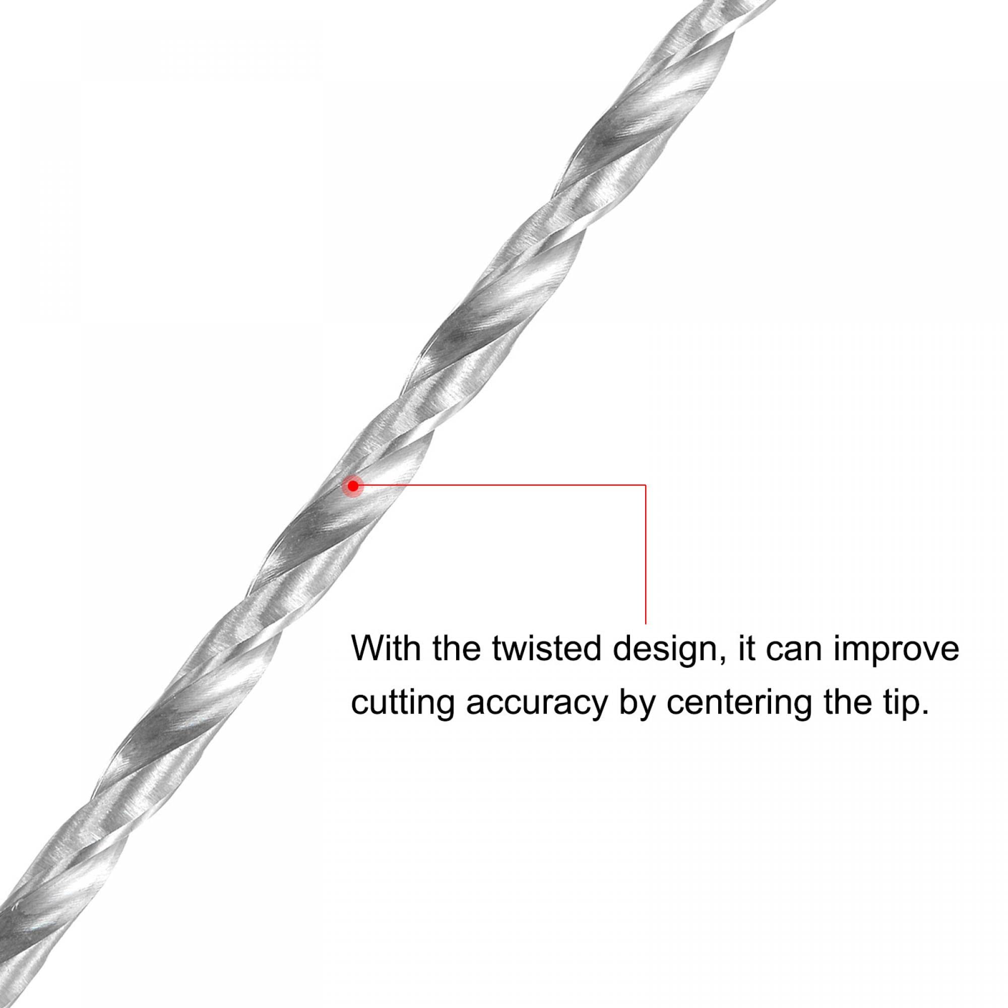 Lot De 2 Forets Hélicoïdaux HSS Uxcell - Diamètre 2.5mm, Longueur 200mm, Queue Droite, Pour Métal