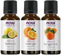 NOW Foods Citrus Essential Oils 3-Pack: Pure Orange, Tangerine, Lemon 1oz Each for Aromatherapy Diffusers