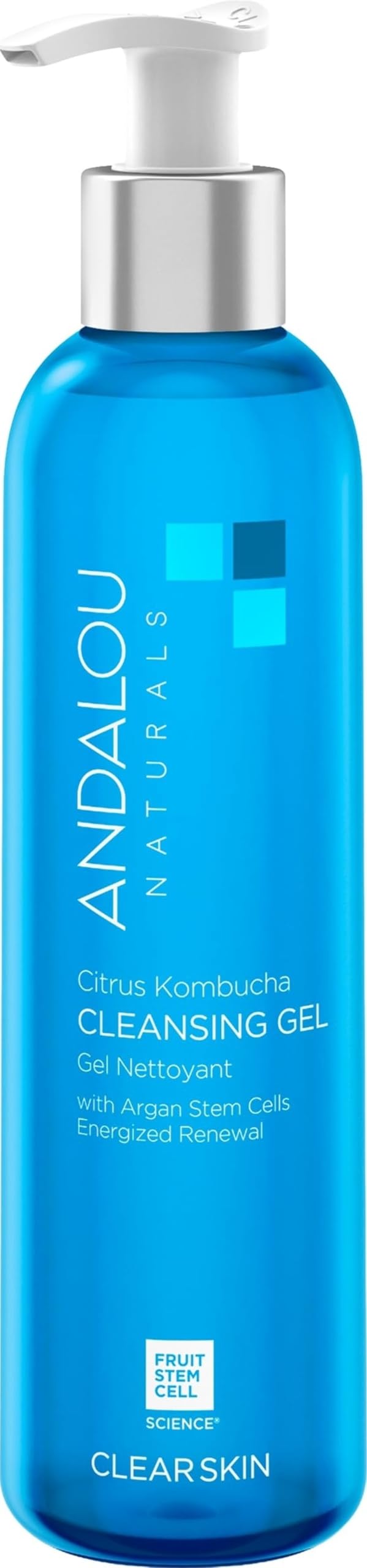 Andalou Naturals Clear Skin Citrus Kombucha Gel Face Cleanser (6 fl oz) | With Argan Stem Cells, Probiotics, & Aloe Vera to Remove Excess Oil & Dull