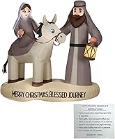 Vista 1 de Blessed Journey to Bethlehem Mary & Joseph Christmas inflable de 6 pies de ancho con parche de reparación