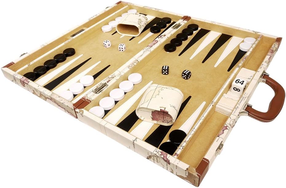 Map Backgammon Set, 18-Inch