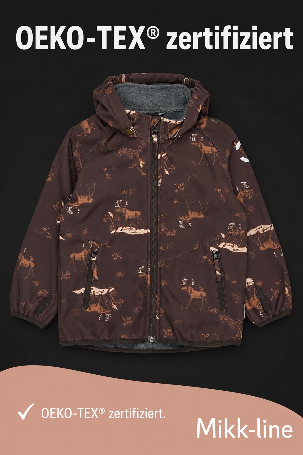 Mikk-line Veste softshell imperméable pour enfant - Taille 80-152 cm - Coupe-vent et respirante - Pour filles et garçons - Veste d'extérieur doublée en polaire avec réflecteurs
