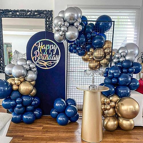 Image of KALOR Navy Blue Balloons,100 Pcs 5 Inch Mini Matte Latex Balloons for Balloon Garland Arch, Birthday Decoration, Wedding Party, Baby Shower Decorations