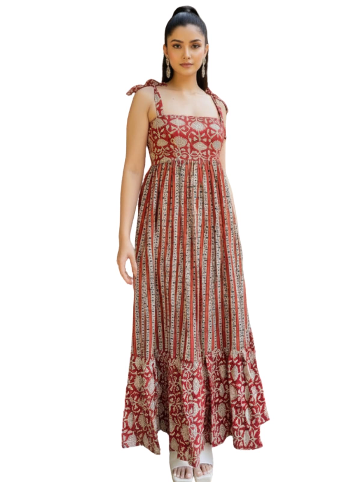 leriya fashion Dress for Women | Rayon Western Square Neck One Piece Dress for Women Short & Long | Ankle Length Casual Summer Dresses for Beach & Stylish Party Outifits Sleeveless-picture-23