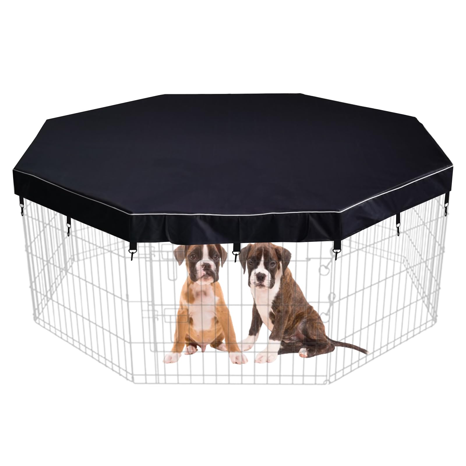 LAOZZ Dog Playpen Cover Sun/Rain Proof Top,Provide Shade and Security for Indoor and Outdoor,Dog Pen Cover Fits All 24 Inch 8 Panels Pet Playpen (Playpen not Include)