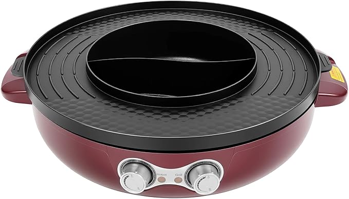 Olla Eléctrica Hot Pot y Grill 2 en 1 2200W Antiadherente miniatura 9