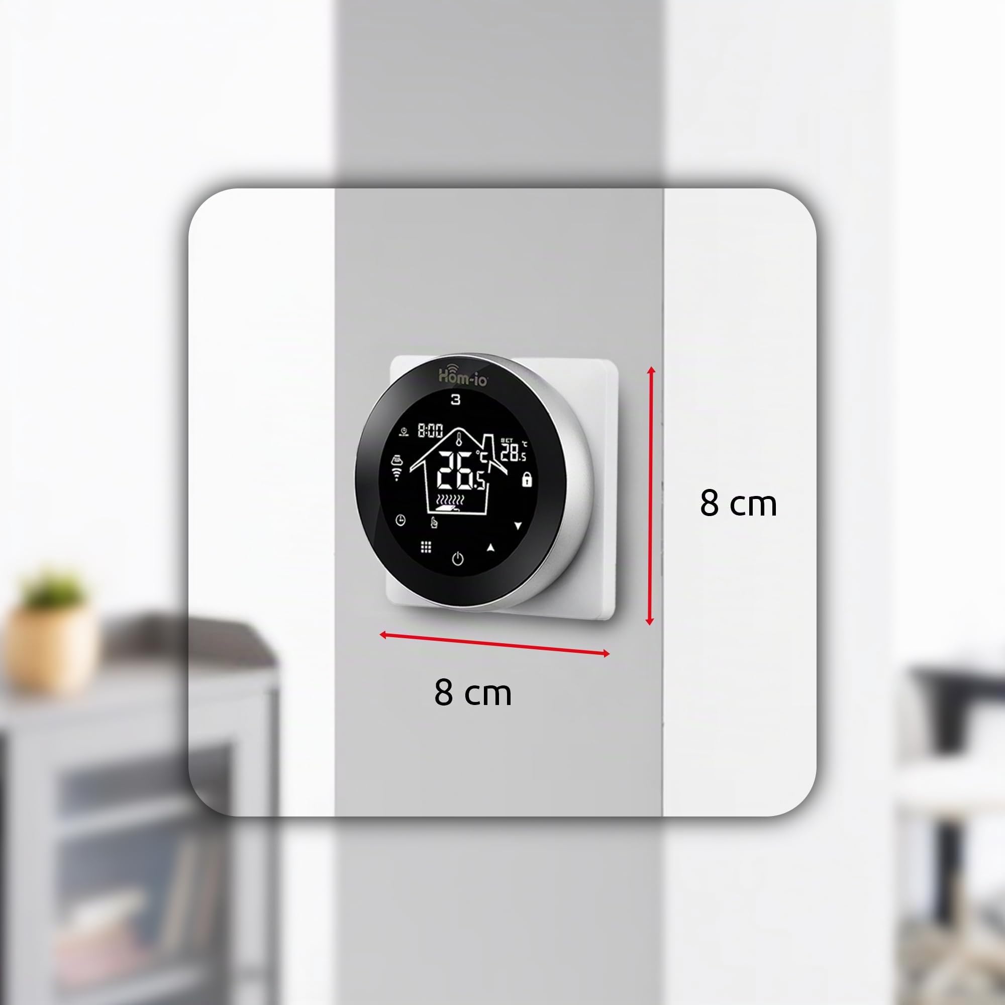 Hom-Io | Cronotermostato Smart Wi-Fi PLUS per Caldaia e Boiler a Gas, Termostato Digitale, Imposta e Gestisci La Temperatura, Programmazione Settimanale, Display LCD Touch