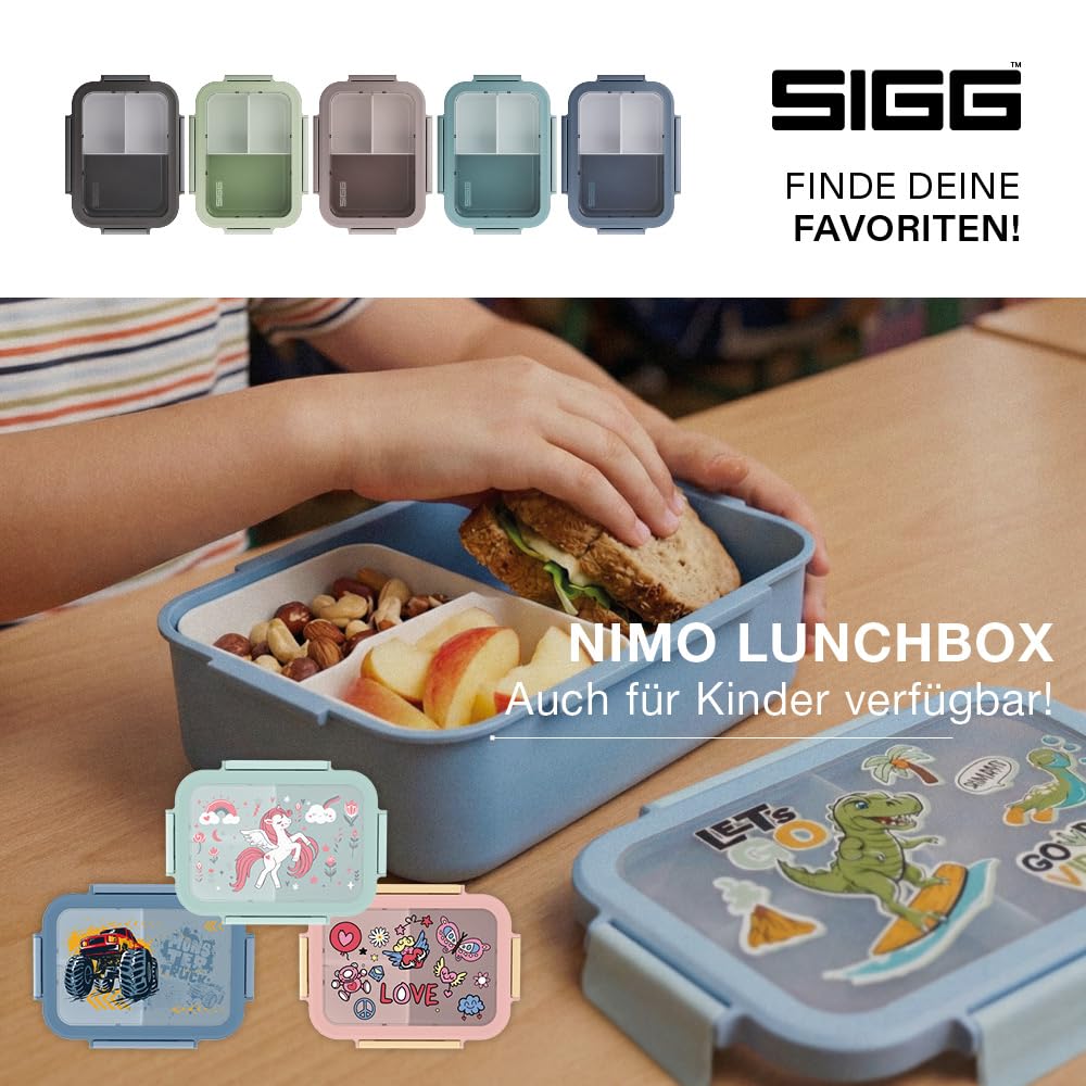Sigg - NIMO Lunchbox L - Auslaufsicher - Trenner - Mikrowellen- & Spülmaschinengeeignet - BPA-frei - Leicht - Swiss Design - Für Arbeit & Schule - 1.3 L