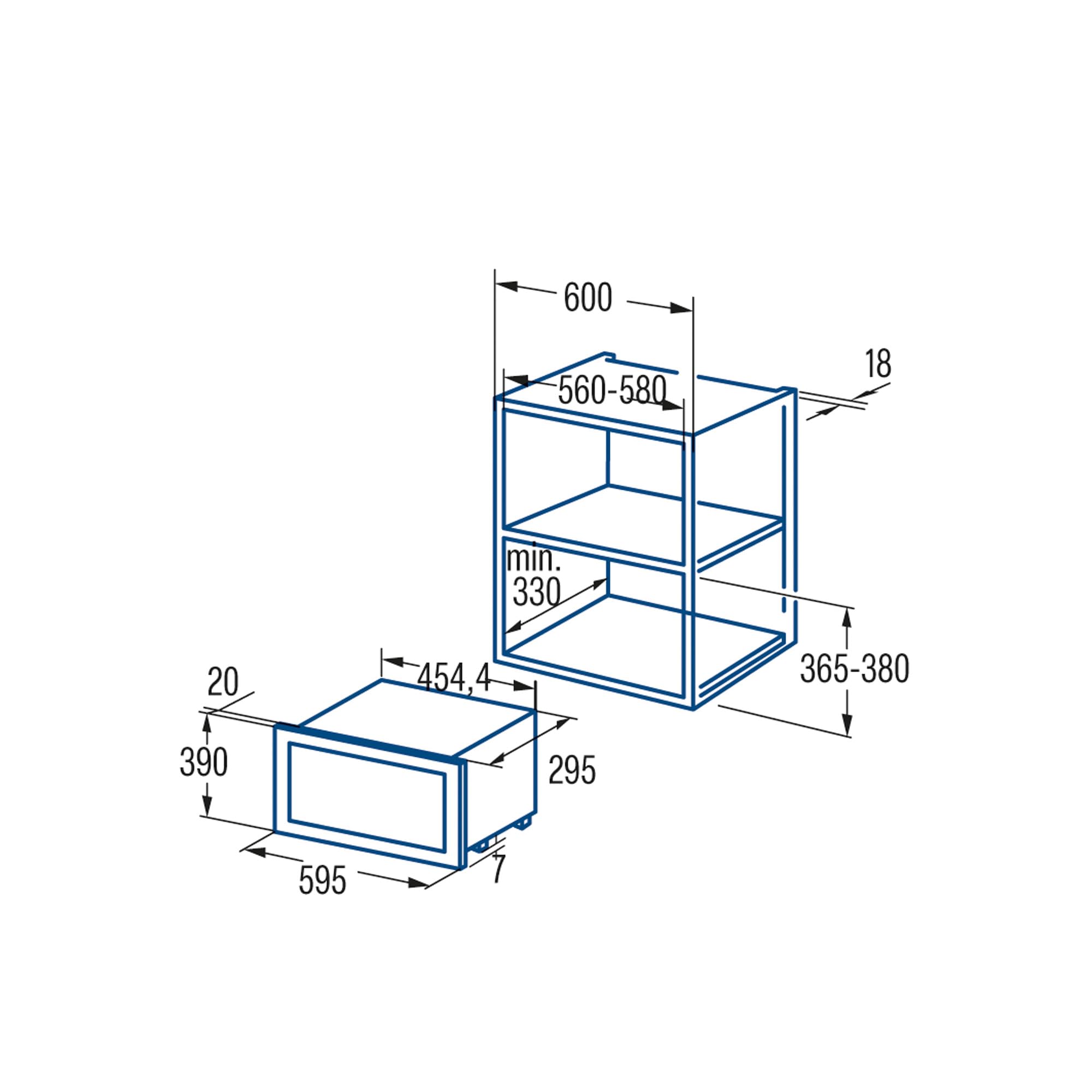 Cata MC 20 D X - Microonde da incasso, 20 litri, 60 cm, grill, 7 livelli di potenza, in acciaio inox, grigio