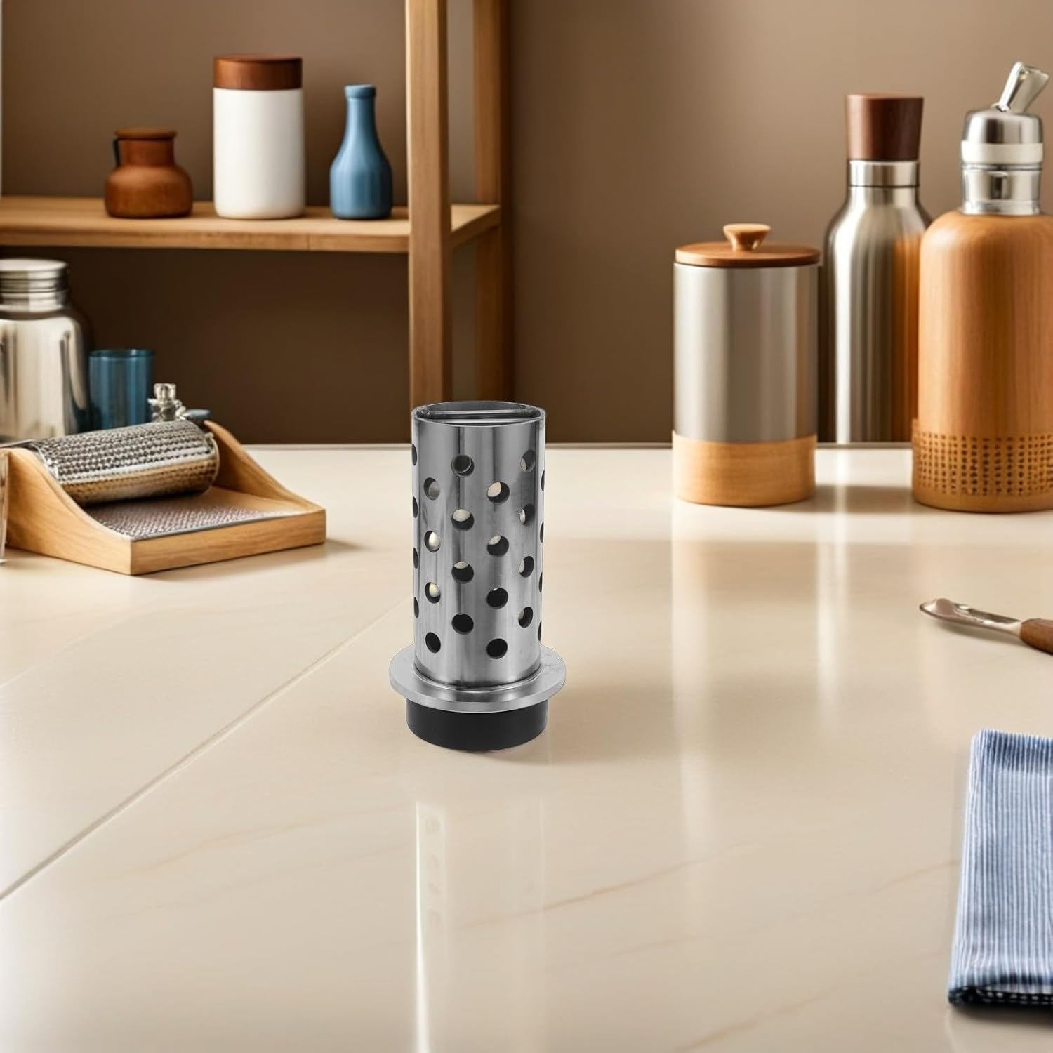 Perforated Steel Jewelry Casting Flask with Rubber Sprue Base