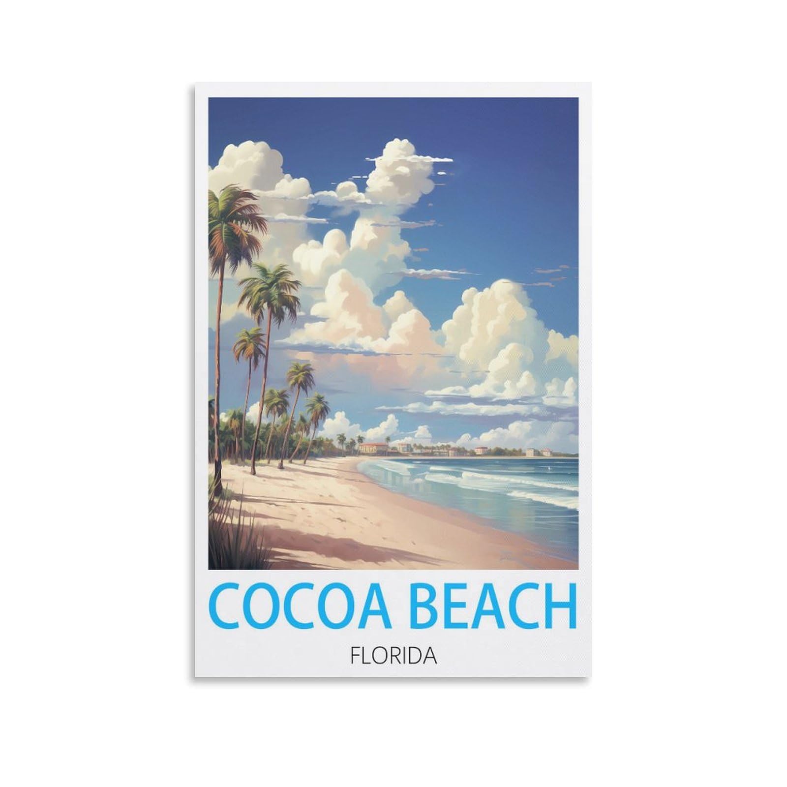 Metal Tin Sign Plaque Poster,Cocoa Beach Floridas,Art Plaque Poster Wall Decor for Home Tool Room Bar Club Restaurant Cafe 15x30cm