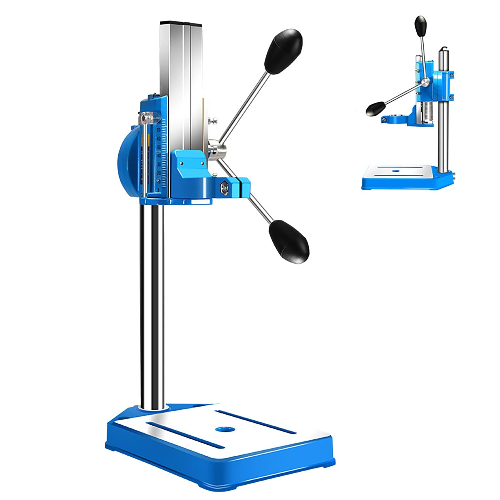 Mini prensa de taladro de mesa con mesa giratoria, sujeción de 38-50 mm para perforación y corte precisos de madera, hierro y aluminio, herramienta de alta eficiencia