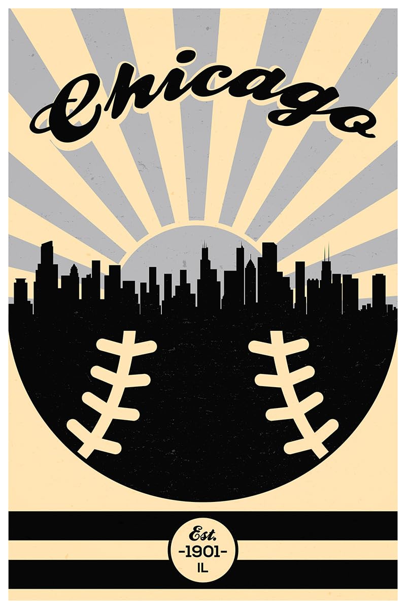 Chicago White Sox Vintage Baseball Poster (12x18) Vintage Sports Decor Unframed Wall Art Print Poster Home Decor Premium baseball bedroom decor man cave decor baseball poster vintage sport decor