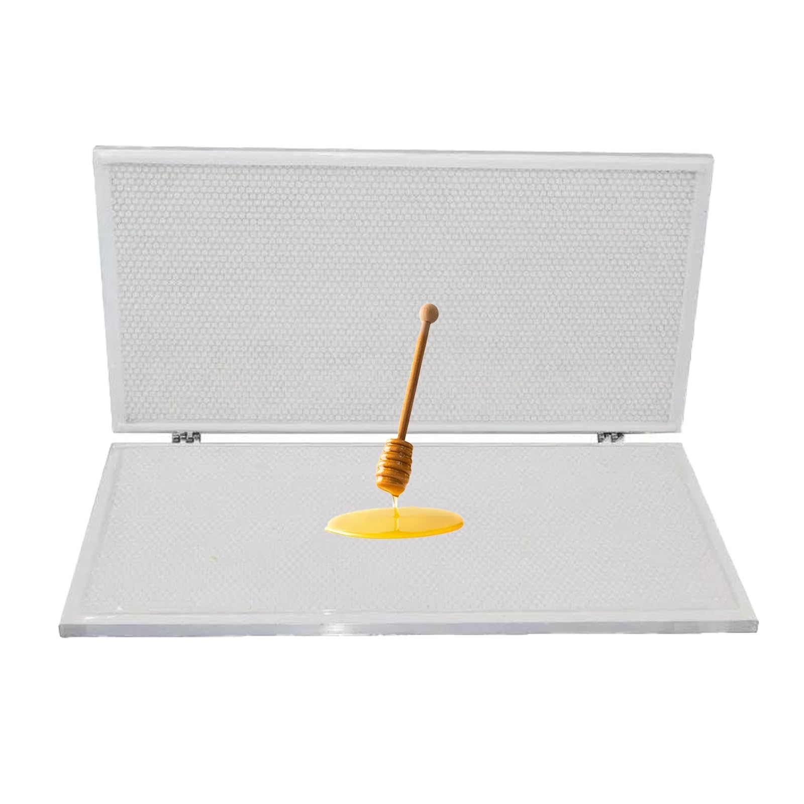 Manual Beeswax Embossing Machine, 16.3×7.7 inch Beeswax Foundation Machine, 4.7mm/5.35mm Eyes Comb Foundation Press Tool, Bee Wax Embossing Mold for Beekeeping Supply(4.9mm)