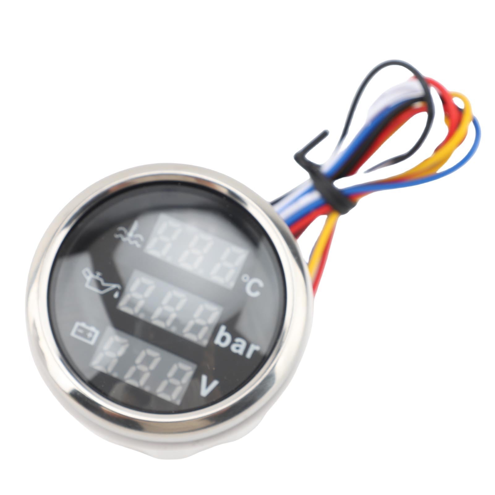 Mingzhe Compact 3 in 1 Engine Instrument Sensor Meter with Coolant (Black