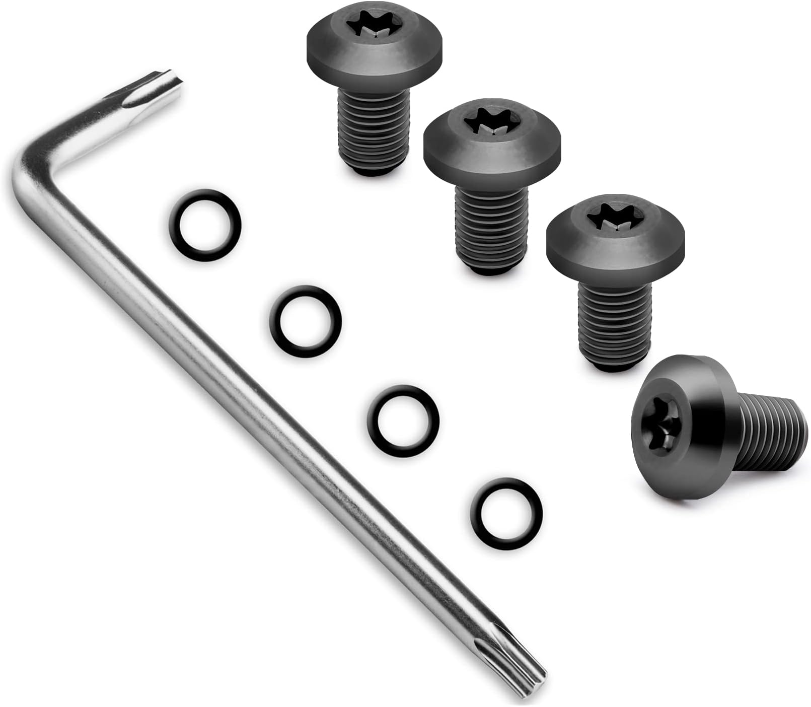 Guuun 1911 Grips Screws, 4 O Rings, T10 Torx Key, 4 Stainless Steel Screws Fancy 1911 Screws