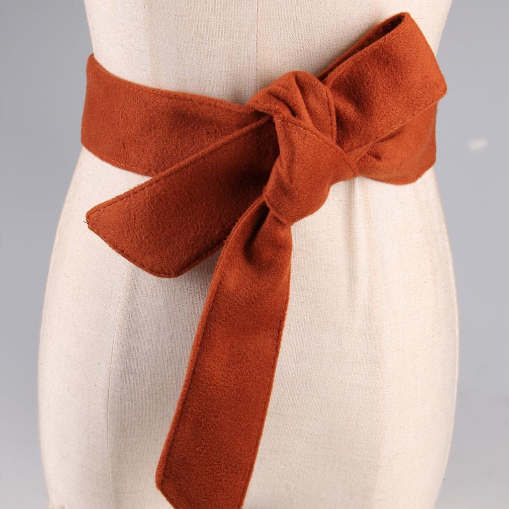 URJIX™ Women Woolen Tie Waist Belt Band for Overcoat Wrap Corset Caramel-image-39