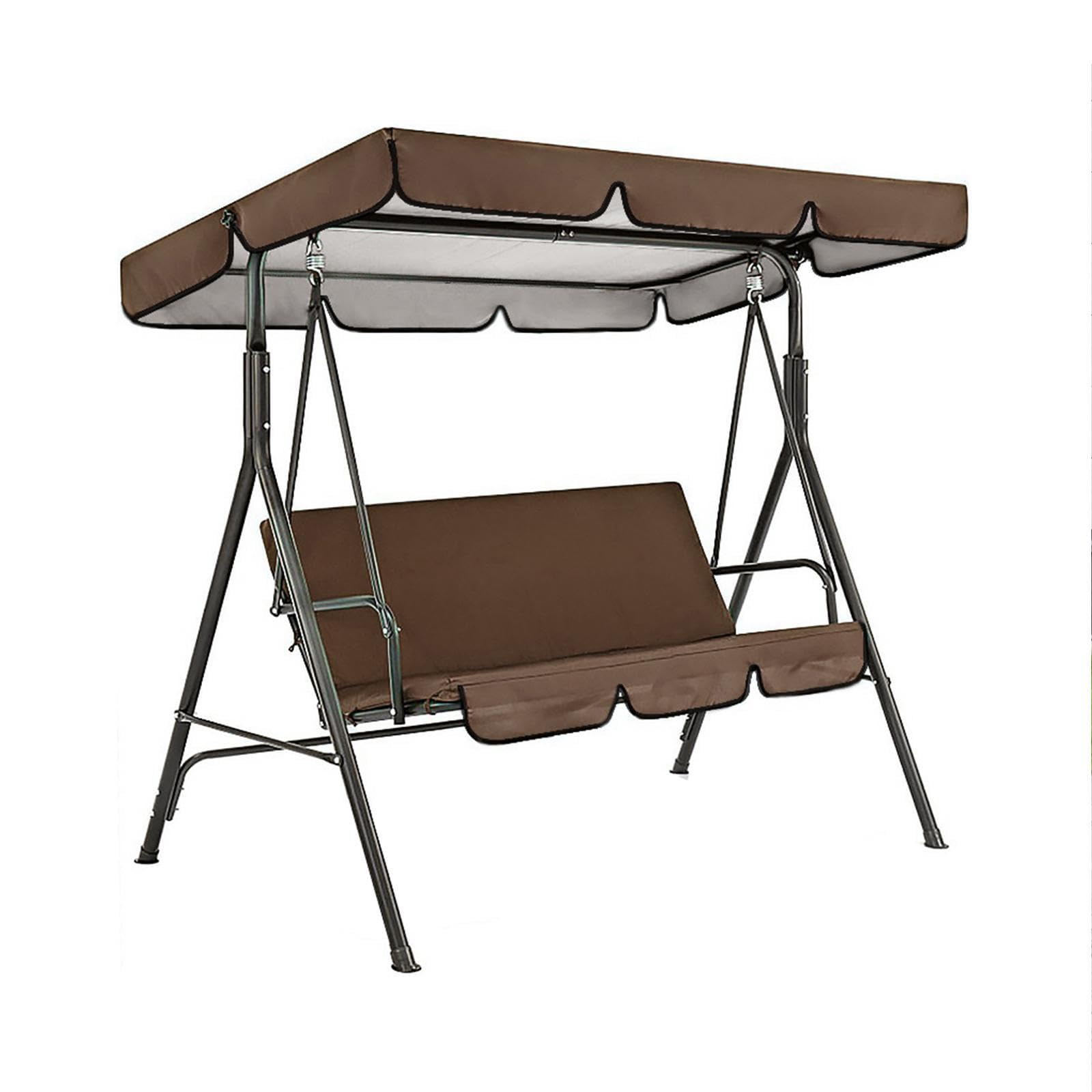 Gralara Kit Copertura per tettoia per Sedia a Dondolo da Giardino Copertura Superiore e Fodera per Cuscino Coprisedile Resistente agli Strappi 150x50x10 cm, Marrone