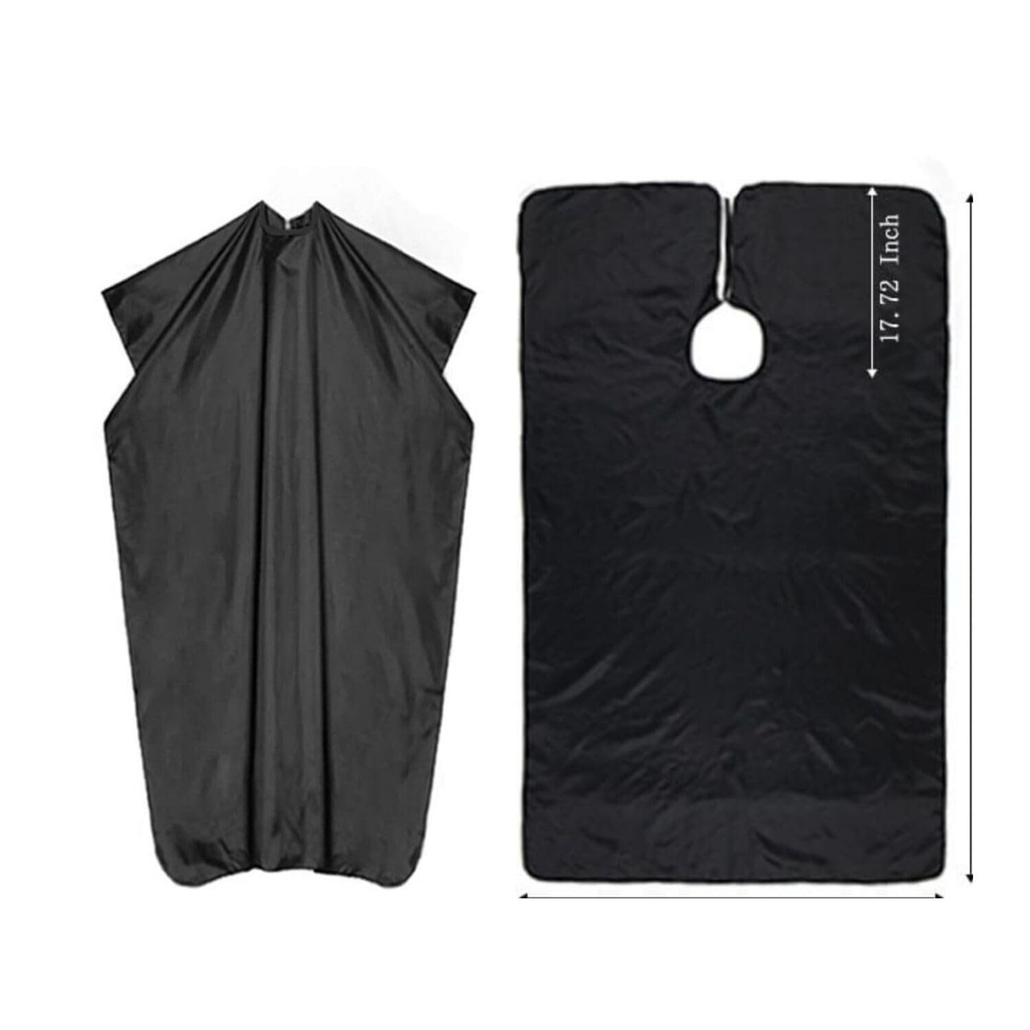 HATTEKER Half Size Barber Cape –Professional Hair Cutting Apron – Waterproof, Lightweight, Anti-Static Salon Cape with Adjustable Neck Closure for Barbers & Home Use BLACK-image-19