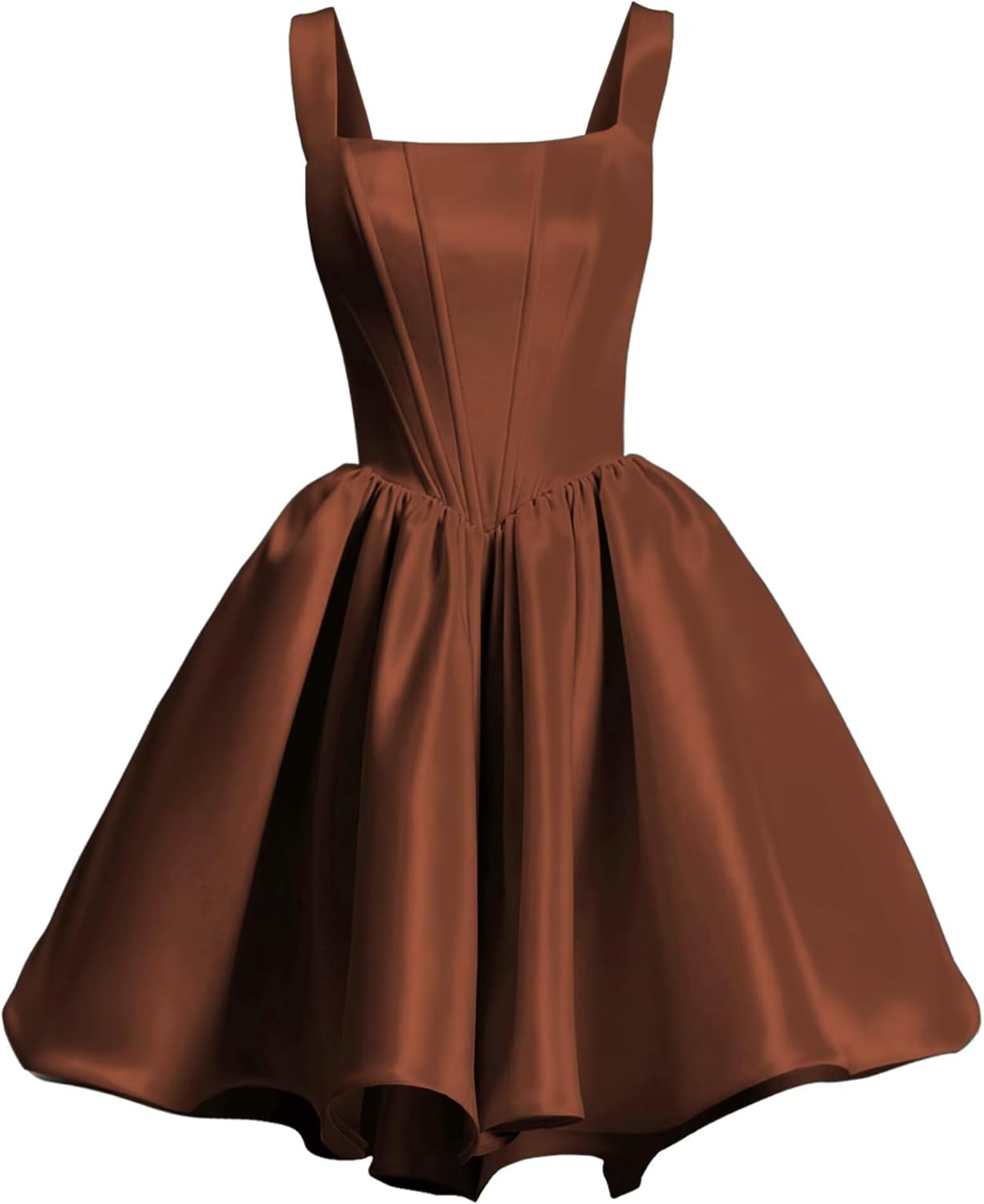 Yexinbridal Satin Homecoming Dresses for Teens 2025 Pockets Spaghetti Straps Square Neck A-line Short Prom Dresses
